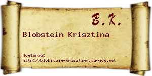 Blobstein Krisztina névjegykártya